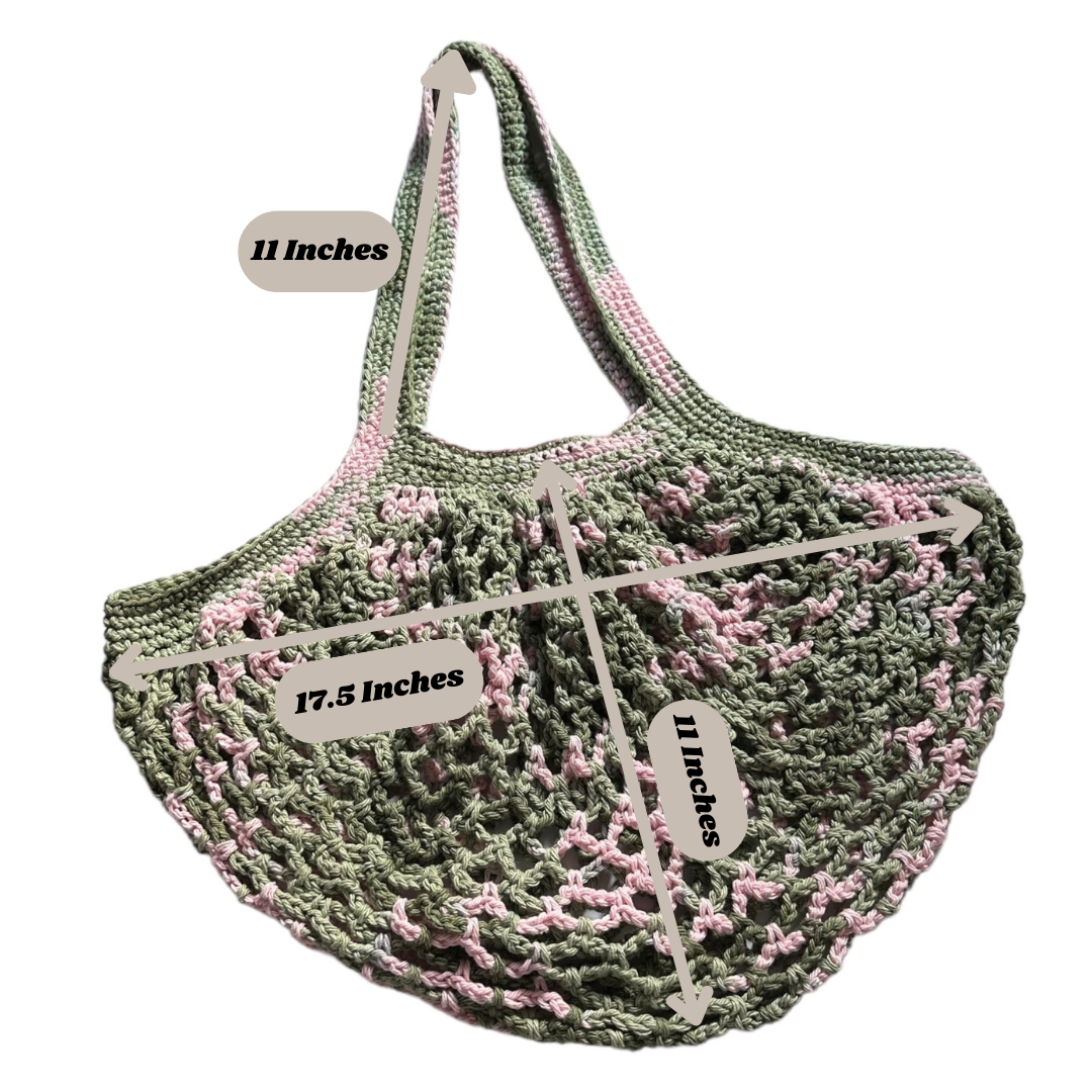 Pink and Green Camo Mesh Market Bag