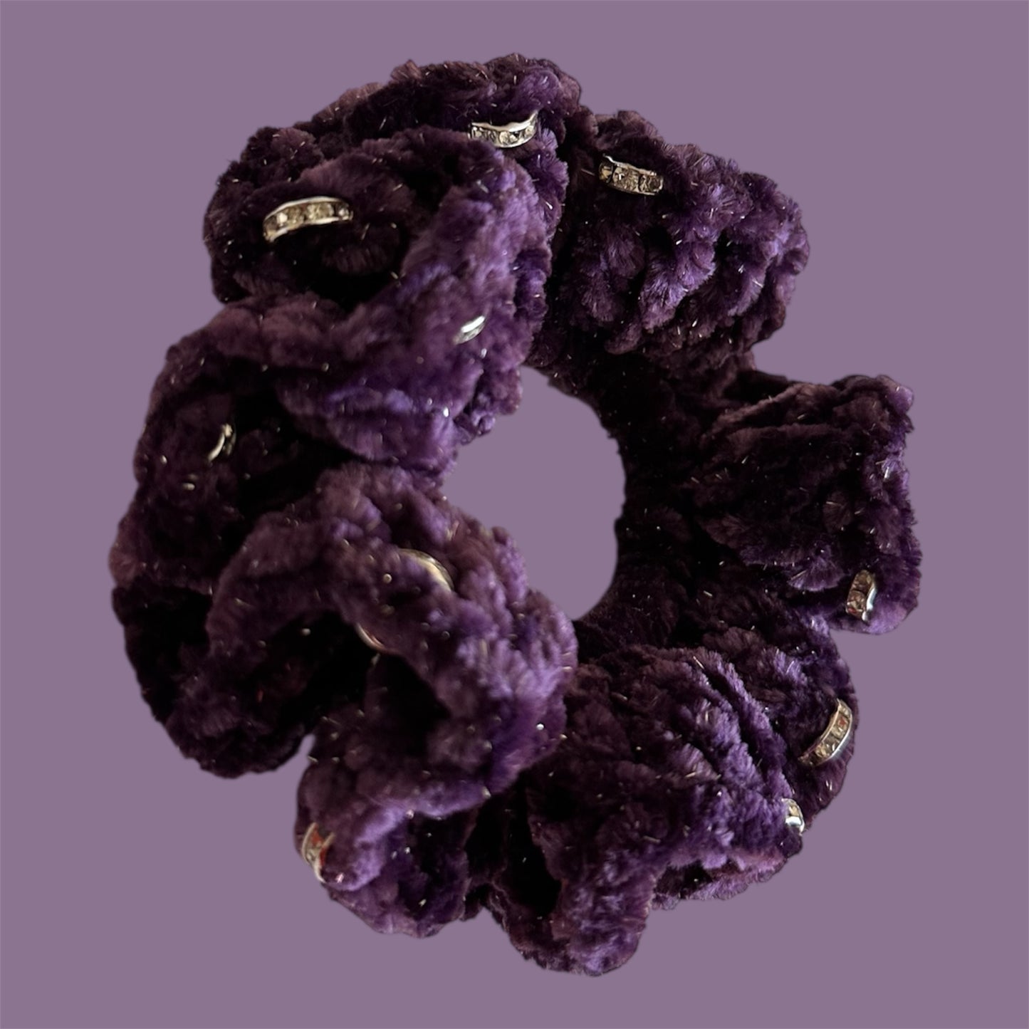 Juicy Couture Plum Sparkle Scrunchie with Jewels