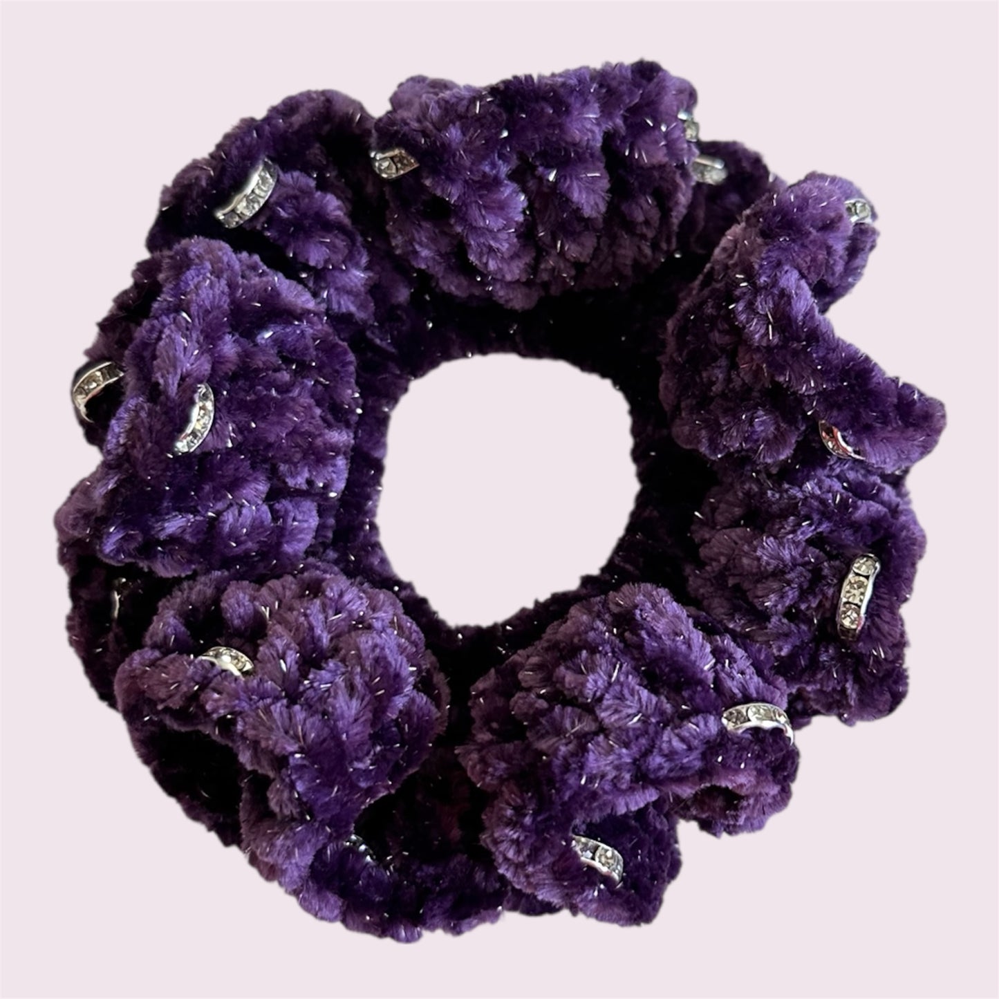 Juicy Couture Plum Sparkle Scrunchie with Jewels