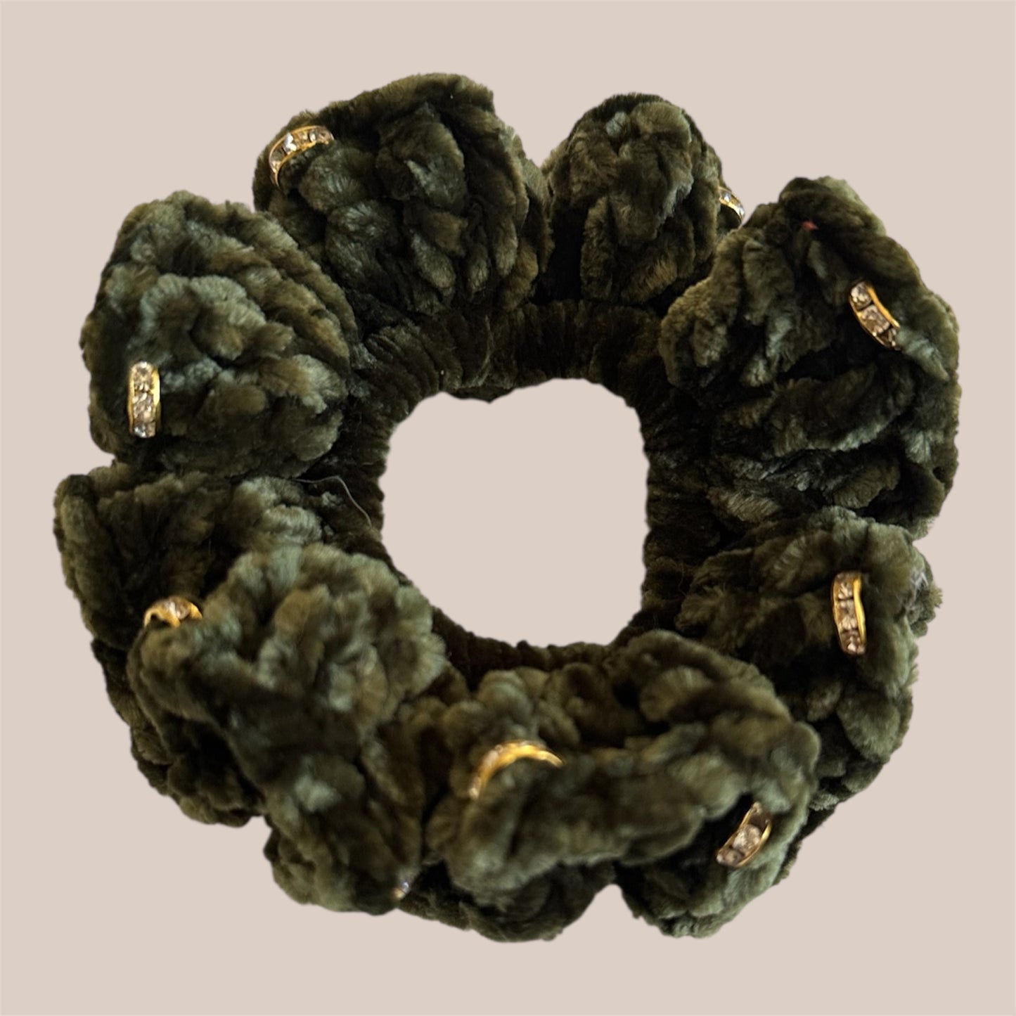 Juicy Couture Super Greens Scrunchie with Jewels