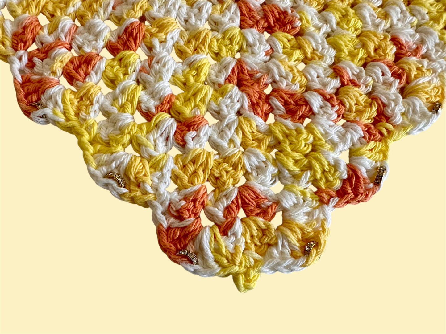 Sunflower Picot Bandana with Rhinestones