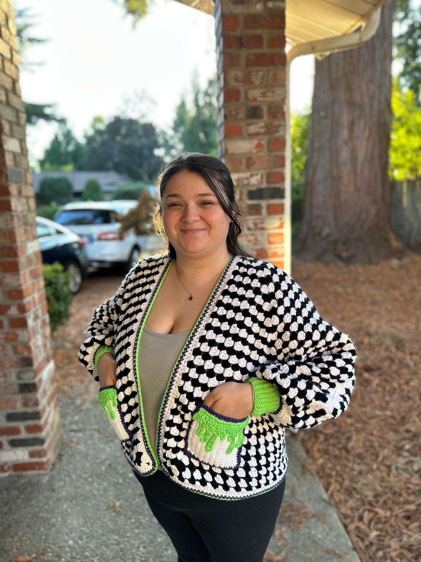 Beetlejuice Inspiried Cardigan