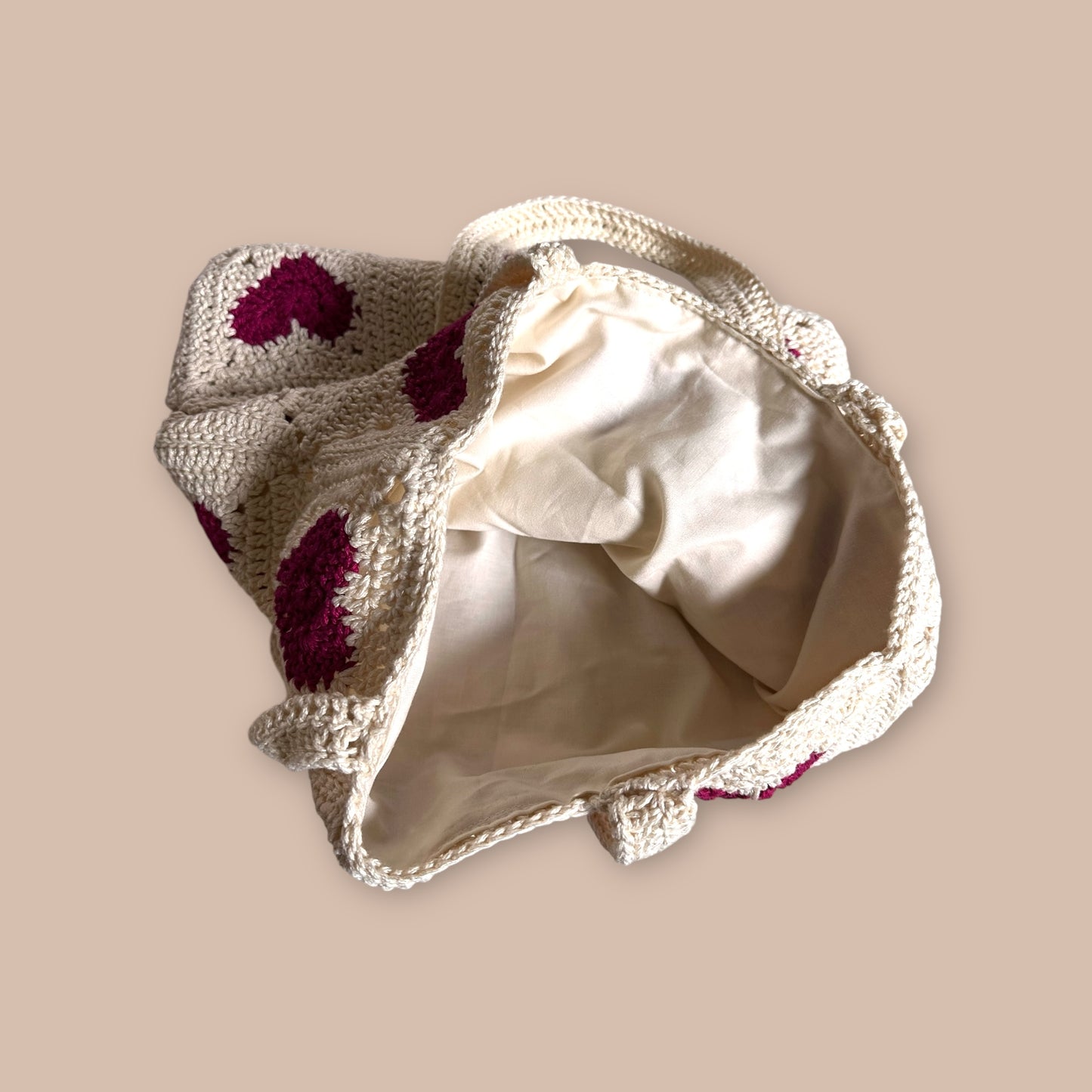 Lined Heart Tote Bag