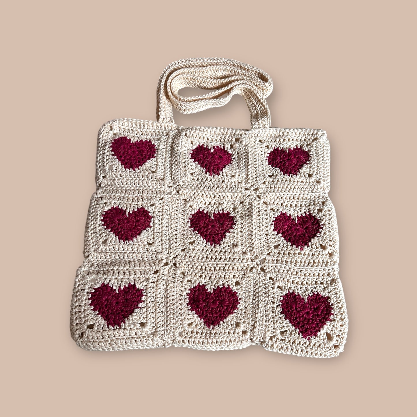 Lined Heart Tote Bag