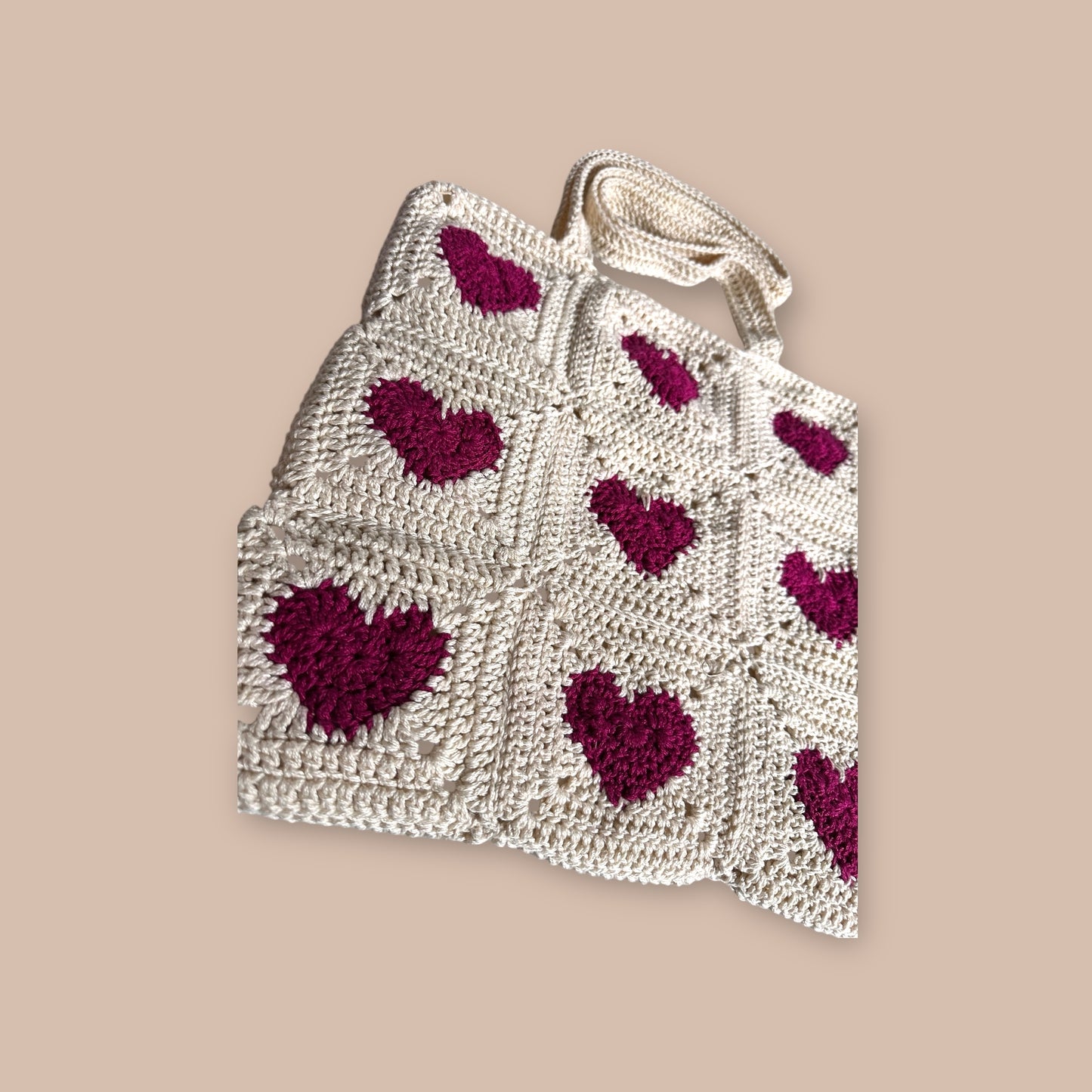 Lined Heart Tote Bag