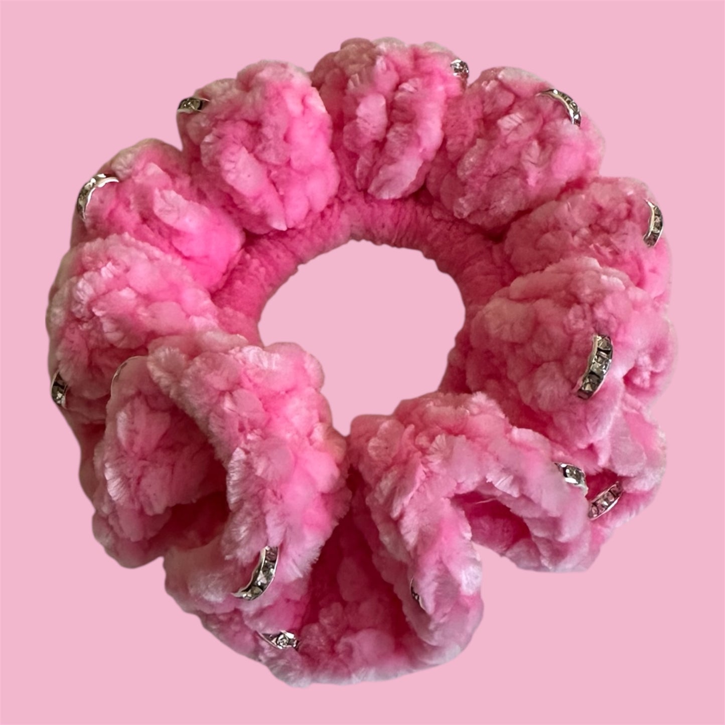Juicy Couture Hot Hot Pink Scrunchie with Jewels