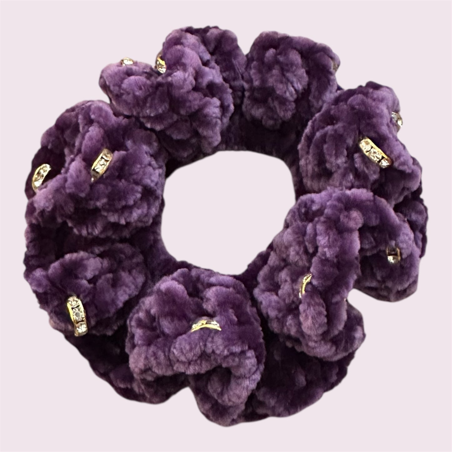 Juicy Couture Plum Scrunchie with Jewels