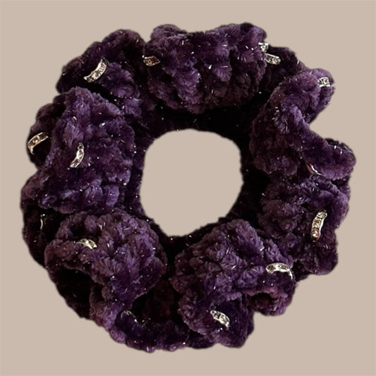Juicy Couture Plum Sparkle Scrunchie with Jewels