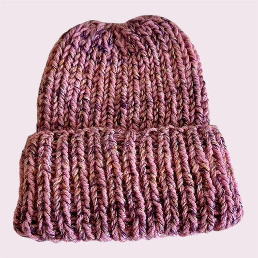 Pinky Purply Chunky Knit Beanie