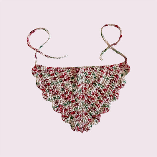 Pink n Red Bandana with Scallops