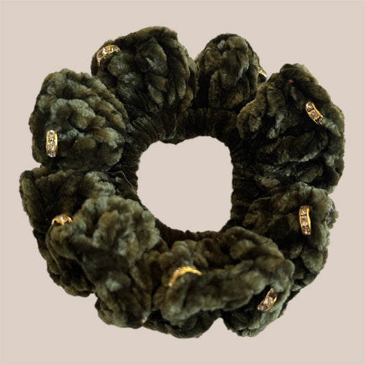 Juicy Couture Super Greens Scrunchie with Jewels