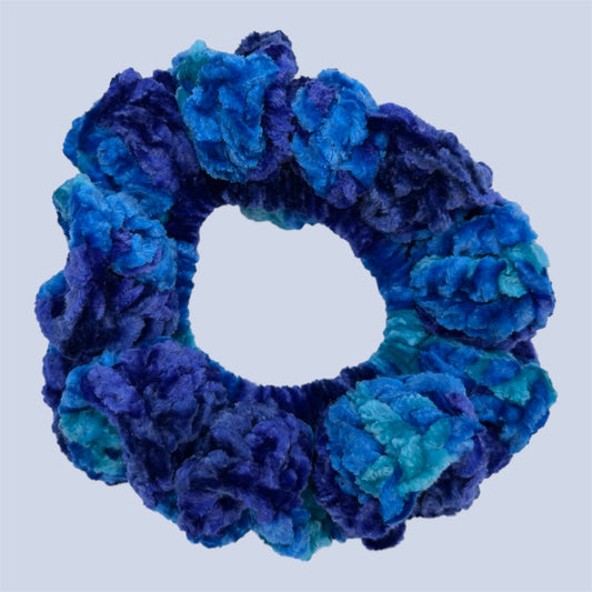 Blue Brilliance Velvet Scrunchie