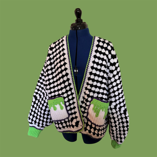 Beetlejuice Inspiried Cardigan