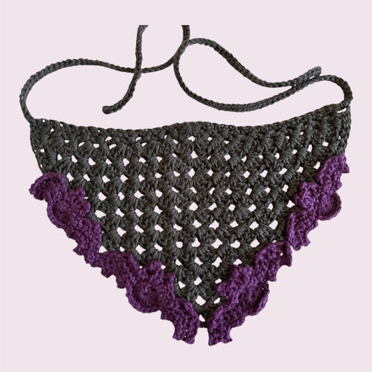 Purple and Black Batty Bandana