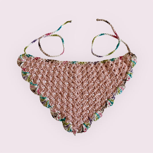 Pink Bandana With Scallops