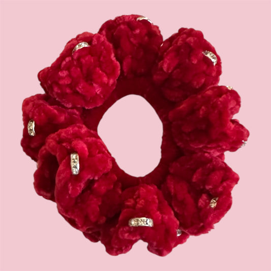 Juicy Couture Coco Red Scrunchie with Jewels