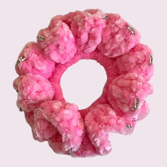 Juicy Couture Hot Hot Pink Scrunchie with Jewels