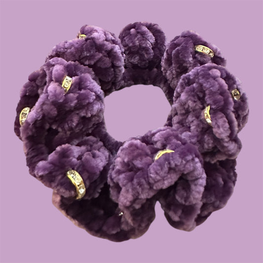 Juicy Couture Plum Scrunchie with Jewels