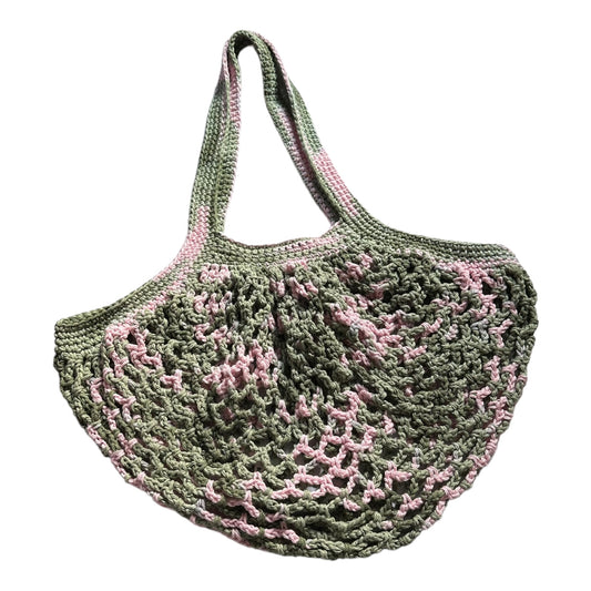 Pink and Green Camo Mesh Market Bag